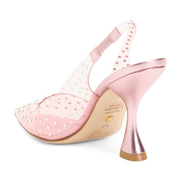 STUART WEITZMAN Made In Spain Glam Xcurve 100 Slingback Heels - Picture 2 of 3